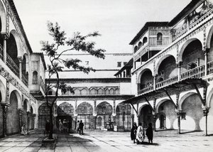 Binnenplaats van het Kasbah-fort in Algiers door J.B. and Brown J. Rowbotham