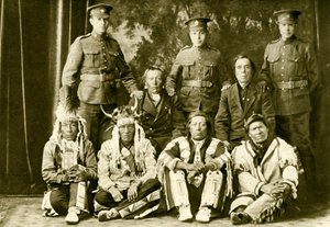 Cree First Nations Canadezen tijdens de Eerste Wereldoorlog door Unbekannter Künstler