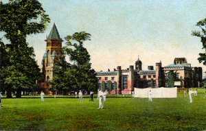 Cricketwedstrijd op Rugby School, ca. 1908