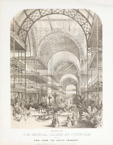 Crystal Palace, na de Grote Tentoonstelling Uitzicht vanaf het zuidelijke transept, Crystal Palace, Sydenham door Unbekannt