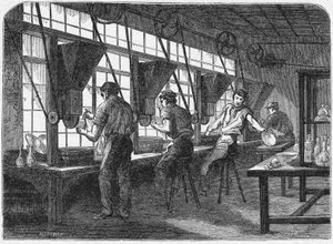 Snijden van kristal (gravure) door Unbekannter Künstler