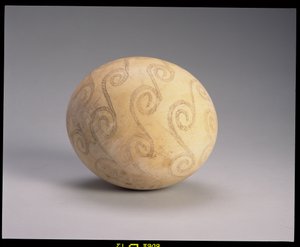 Versierd struisvogelei, Egyptisch, c.2e millennium v.Chr.