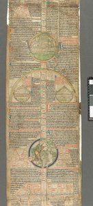 Detail van een rondel uit Peter van Poitiers, Compendium historiae in genealogia Christi door Unbekannter Künstler