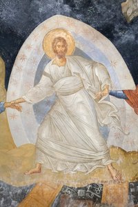 Detail van de Anastasis-fresco, kerk van de St. Verlosser in Chora, Parekklesion door Unbekannter Künstler