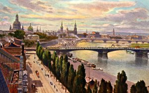 Dresden Uitzicht op de stad door Unbekannter Künstler