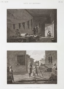 Verf- en Pigmentindustrie Verfwerken en touwmaken, Egypte, ca. 1798