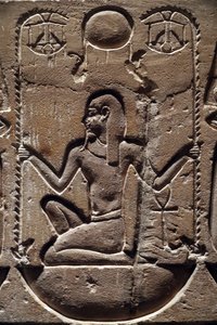 Egypte, Medamud, Montu tempeldeur, detail 221-205 v.Chr. door Unbekannter Künstler