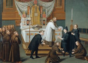 Een lid van het huis Este treedt uit een orde door Unbekannter Künstler