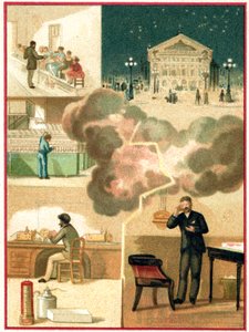 Elektriciteit: van de krachtcentrale tot de stadsverlichting, ca. 1900-1910 door Unbekannter Künstler