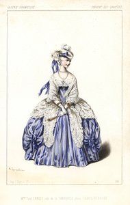 Engelse actrice Madame Paul Ernest als de Markiezin in Gentil Bernard, ou L