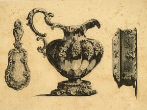 Gravure die drie schoonheidsaccessoires afbeeldt door Prins Pavel (Paul) Grigoryevich Demidoff (1738-1821) door Unbekannt