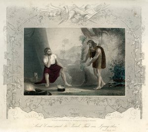 Esau smeekt Jakob om voedsel - Bijbel