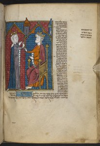 Esther en Ahasverus uit Miscellany van bijbelse en andere teksten (