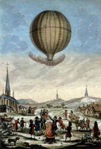 Eerste Montgolfier ballonvaart in Annonay door Unbekannter Künstler