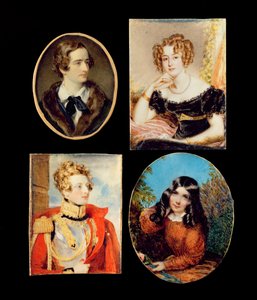 Vier portretminiaturen