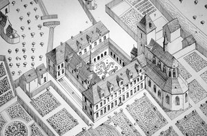 Frankrijk - Orne - Departement 61 - Lonlay - Gravure van de Abdij door Unbekannt