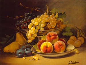 Frans 19e-eeuws stilleven. Onbekende kunstenaar, ca. 1870