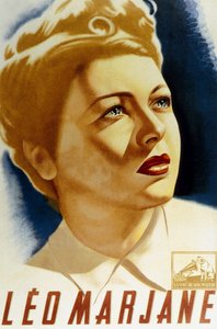 Franse zanger Leo Marjane op een poster door Andre