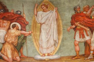Fresco in St. Paulus kerk: Bekering van St. Paulus, Lyon, Frankrijk door Unbekannt