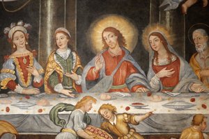 Fresco in de basiliek van Santa Caterina, Galatina, Apulië, Galatina, Italië