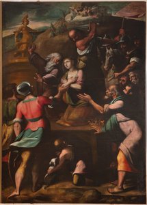 Genua, Duomo (Sint-Laurenskathedraal), binnen, Doopkapel (voorheen Kerk van Sint-Jan de Oude): "Martelaarschap van Sint-Catharina", door Cesare en Alessandro Semino door Unbekannter Künstler