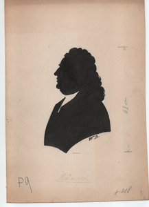 George Frideric Handel (1785-1759) (ca. 1850, silhouet) door Unbekannter Künstler