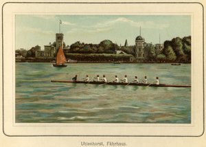 Duitsland, Hamburg, Uhlenhorst veerhuis nabij het Alstermeer, illustratie uit: 