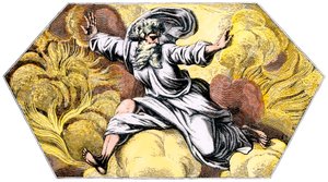 God die hemel en aarde schept - Gekleurde gravure 19e eeuw, uit de Loggia (Logge) van het Vaticaan (Italië) door Raphael (Raffaello Sanzio) door Unbekannter Künstler