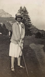 Golfer bij het Meer van Carezza door Unbekannter Künstler