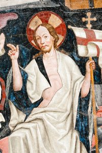 Gotische fresco; Opstanding; 5. Klooster; Kathedraal; Brixen; Zuid-Tirol; Italië; Europa door Unbekannt