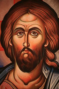 Grieks-orthodoxe icoon die Christus uitbeeldt Thessaloniki Griekenland