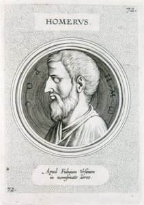 HOMEROS (9e eeuw v.Chr.). Griekse schrijver (gravure) door Unbekannter Künstler