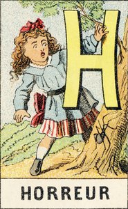 H - Horror - Gravure uit ABCD des petites filles, Pellerin & Cie, Epinal, circa 1890 door Unbekannt