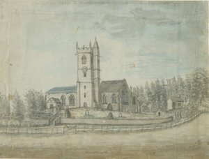 Handsworth Kerk: aquarel, 1769 door Unbekannt