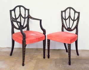 Hepplewhite eetkamerstoelen, George III
