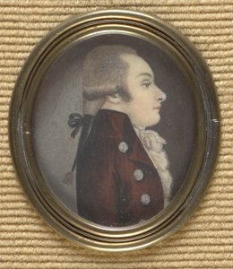 Man in profiel (Wolfgang Amadeus Mozart?) door Unbekannter Künstler