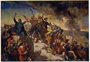 Geschiedenis. Tsjechië (Bohemen). Dertigjarige Oorlog. Verdediging van Praag voor het Zweedse leger onder leiding van Hans Christoff von Königsmarck, 25 juli