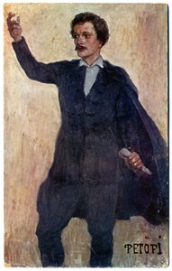 Geschiedenis. Hongarije. De dichter en revolutionair Sandor Petofi. Ansichtkaart, Hongarije, ca. 1920