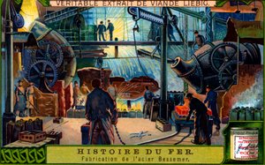 Geschiedenis van IJzer: Bessemerproces in een fabriek