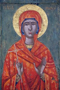 Icoon in Pedoulas Byzantijns museum: Heilige Marina (18e eeuw) door Unbekannt