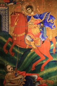 Icoon in Saint Dimitrios orthodoxe kerk: Leven van Saint Dimitrios Thessaloniki Griekenland door Unbekannt