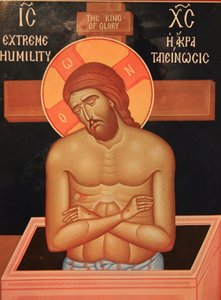Icoon in Saint Dimitrios orthodoxe kerk: lijdende Christus Thessaloniki Griekenland door Unbekannt