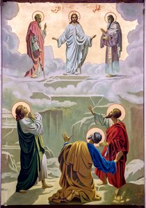 Icoon in de Nazareth melkieten (Grieks-katholieke) kerk, Galilea, Israël, De Transfiguratie, 2018 (foto)
