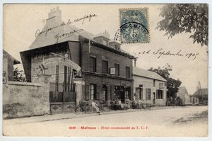 Ile de France, Seine et Marne (77), Emerainville: hotel beveelt de TCF in Malnoue aan - ansichtkaart eind 19e-begin 20e eeuw