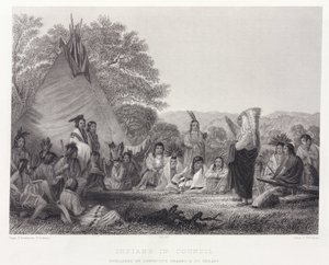 Indianen in Raad, Noord-Amerika door Unbekannt
