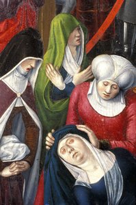 Detail van het altaarstuk van de kruisiging - Ecole de Jean Fouquet - 1485