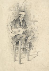 Gewonde jonge gitarist, Frankrijk, ca. 1830 (schets)