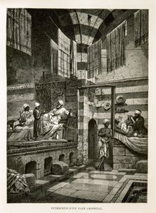 Intern uitzicht van een oosters bad Illustratie uit de Atlas van Egypte door Unknown