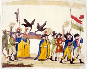 Italiaanse illustratie die de Franse revolutie van 1795 uitbeeldt door Unbekannter Künstler