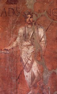 Italië: Archeologische site van Pompeii aan de voet van de Vesuvius: Muurfresco